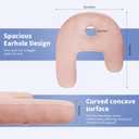 Ear Piercing Pillow - Side Sleeper Body Pillow with Ear Hole for Pain Relief, J-Shaped Ergonomic Support, 20x26 Inches (Pink)
