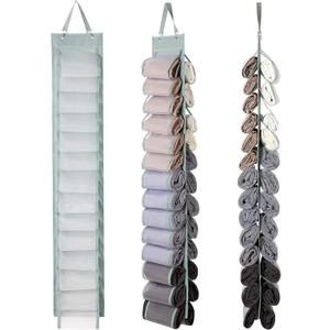 Legging Organizer and Storage, T-Shirt Organizer with 26 Roll Compartments for Yoga Pants, Tank Top, Towel, Underwear, Shirt (Grey) (Gray)