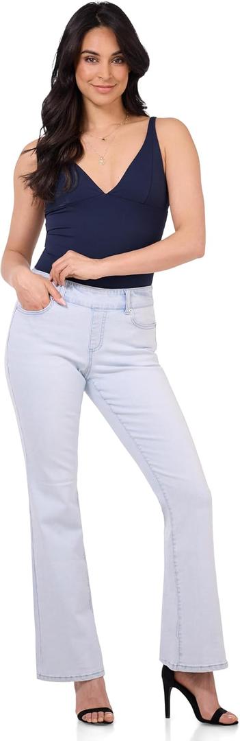Rekucci Women's Secret Figure Premium Lux Denim Bootcut Pull-On Jean