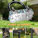 Lawn Core Aerator Tool, Manual Lawn Aerator Tool with Spring-Loaded Automatic Soil Ejection Loosener, Pre-Assembled Stainless Steel Spikes, Dual-Layer Design&Wide Foot Plate for Yard Garden Aeration