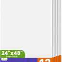 6Pcs 2ft x 4ft PVC Drop Ceiling Tiles, White Smooth Ceiling Panels 24x48in, Moisture Proof Fire-Rated Easy to Clean Reusable, No Sag No Breakage
