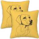 Yellow Throw Pillow Covers 18x18 Set of 2, Dog Cushion Covers, Decorative Square Pillowcases for Couch, Bedroom, Living Room