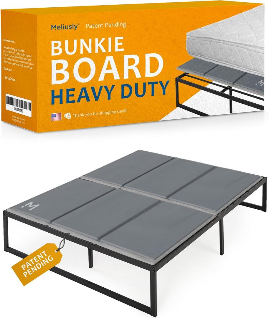 Heavy Duty 10mm Bunkie Board Queen Size (60x80'') Patent Pending Low Profile Bed Board Design - Breathable, Noise Minimizing, Moisture Resistant Bunkieboards, Low Profile Bed Support (Queen (60x80''))