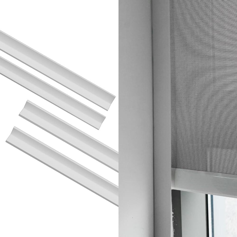 Light Blockers Blackout Side Tracks, PVC Blackout Side Strips for Window Shades and Blinds, Light Blocking Strips for Bedroom 4 Pcs(White, 58")