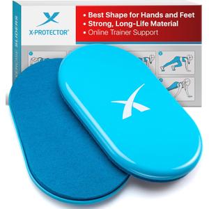 X-Protector Sliders for Working Out - 2 PCS - Double-Sided Exercise Sliders for Hard & Carpeted Floors - Gliders for Exercising! (Light Blue)