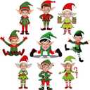72 Pcs Christmas Elf DIY Paper Cutouts Xmas Bulletin Board Decoration Christmas Cutouts Cartoon Decoration for Xmas Holiday Festival Party DIY Supplies Photo Crafts Home Decor