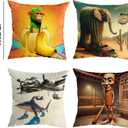 Christmas Decorations Italian Brainrot Pillow Covers Set of 4 Double-Sided Print Christmas Pillow Covers 18"x18" Holiday Decor Throw Cushion Case Set of 4 Itlian Brainrot Home Decorations for Home