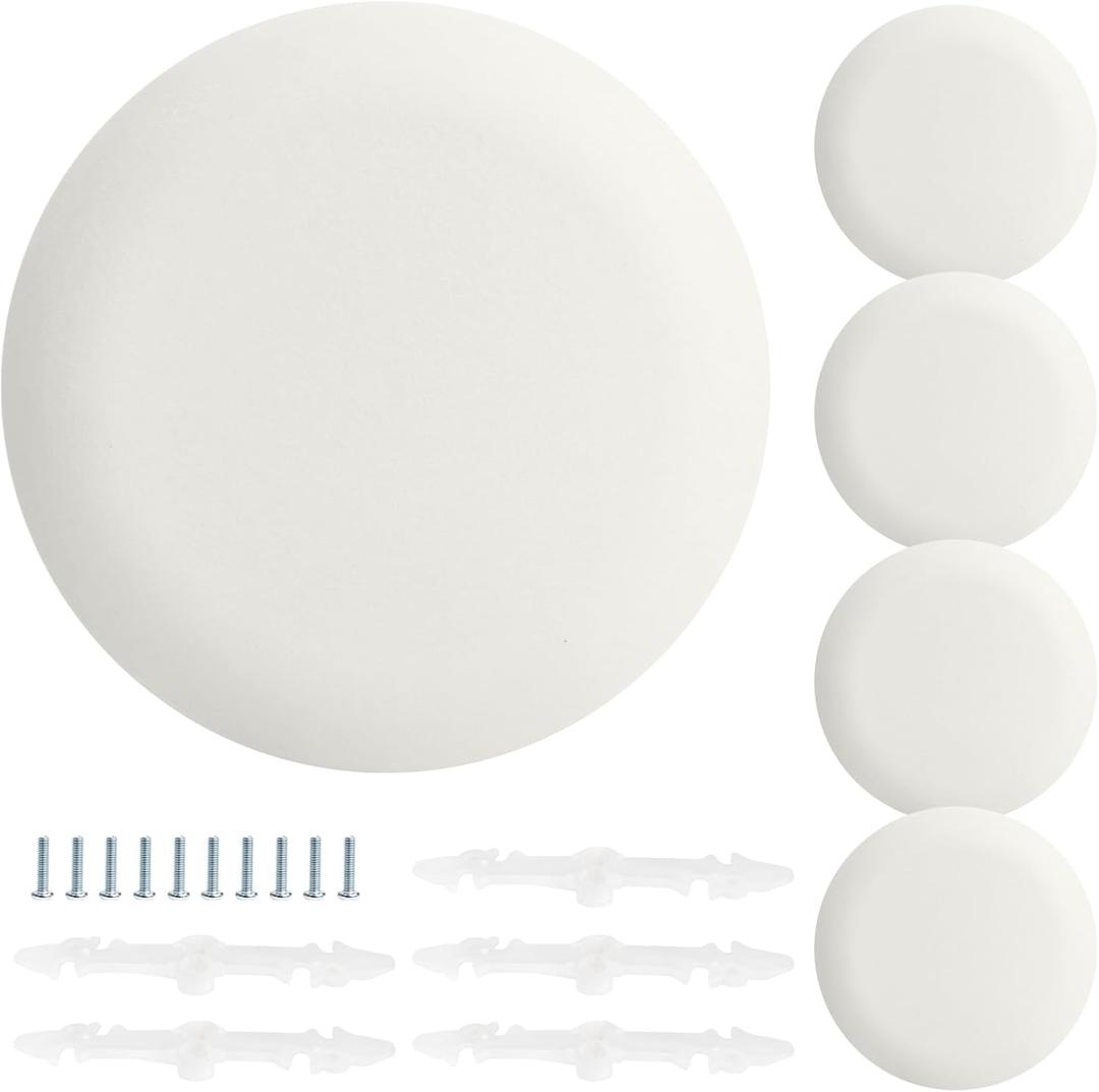CP3540 Ceiling Cover Plate, Round Electrical Box Cover for 3-1/2" to 4" Holes - 5 Pcs (White)
