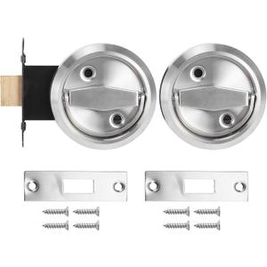 Storefront Door Mortise Lock Double Keyed Deadbolt, Thumb Turn Locks Double sided Stainless Steel Ring Handle (silver)