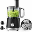 Simple Deluxe Food Processor 10.5 Cup, Multi-Functional Vegetable Choppers Food Grinder with Slicing Shredding Chopping Kneading, Suitable for Smoothie Fruit Dough, 2.6QT, Black