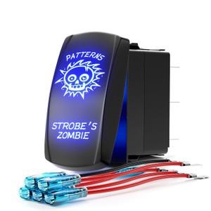 Rocker Switch 2 LED STROBE'S Zombie Momentary ON-ON-Off Switch for Changing Emergency Warning Strobe Light Flash Patterns