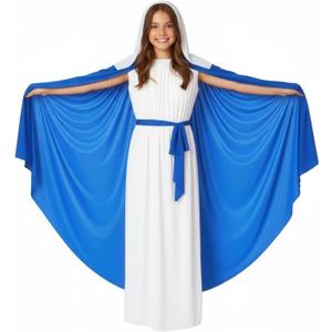 Morph Virgin Mary Costume for Kids, Mary Costume for Girls, Nativity Costumes for Kids, Christmas Costumes for Girls (Small)