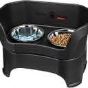 Neater Pet Brands Neater Feeder Deluxe Mess Proof Dog Bowls Elevated for Large Dogs Over 40 lbs, Made in USA, No Spill Raised Dog Food Bowl Stand Feeding Station, Food and Water Bowl Set, Black