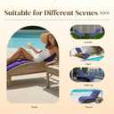 Outdoor Chaise Lounge Cushions, Waterproof Non-Slip Thickened Lounge Chair Cushion with Ties, Replacement Patio Pool Recliner Cushions for Outdoor Furniture, 74.4x21.7x4.5 Inches (Blue)