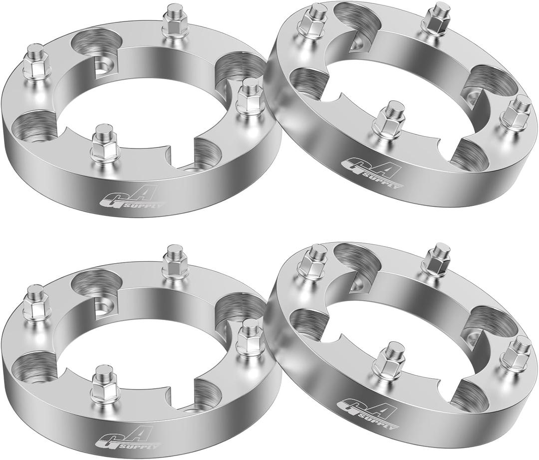GAsupply 4156 ATV Wheel Spacers 3/8"-24 Studs, 1 inch 25mm 4 Lug Wheel Spacer Adapters 131mm Hub Bore, 4 Pcs (Chrome)