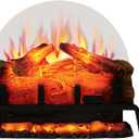 PuraFlame 24" Free Standing Electric Fireplace Log Set Insert, 750W/1500W Heater, 6 Flame Colors with 5 Brightness, Crackling Sound, Remote Control