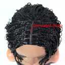 Knotless Boho Braids Wig for Black Women Heat Soft Synthetic Short Bob Box Braided Wig Half Curly Half Braided Wig African Crochet Braids Wigs (12 inches, New Middle Black)