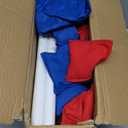 Portable Cornhole Set with 2 Collapsible Cornhole Boards, 8 Cornhole Bean Bags and Carrying Case for Yard Toss Game, Indoor Outdoor Camping Games for Family Parties (3 x 2-feet) (Framed Flag)