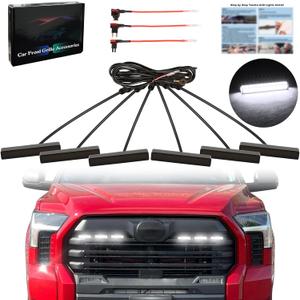 Led Grille Grill Lights for 2022 2023 2024 Toyota Tundra Front Grille rapt0r Lights for 2007 2008-2012 2013-2021 Tundra TRD pro Grills Light Accessories 6pcs/Set (TY-Tundra-W)