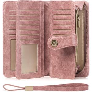 FALAN MULE Wallets for Women Trifold Wristlet Wallets Large Capacity RFID Blocking Ladies Purse Credit Card Holder