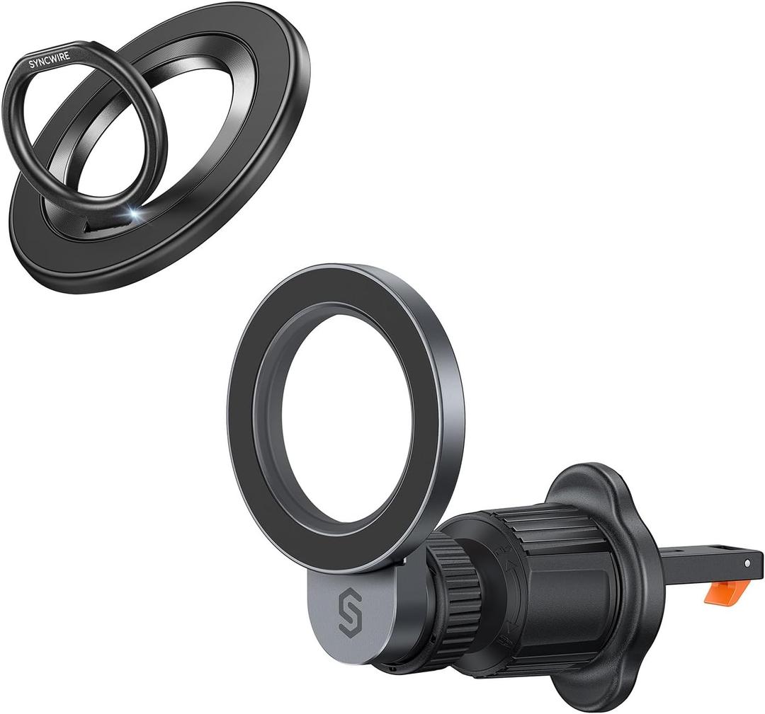 SYNCWIRE Dual-Sided Magnetic Phone Ring Bundle with Magsafe Car Phone Mount