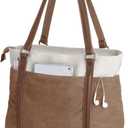 Women's Work Bag with Laptop Compartment Zipper Pockets Teacher Totes Purse (Brown)