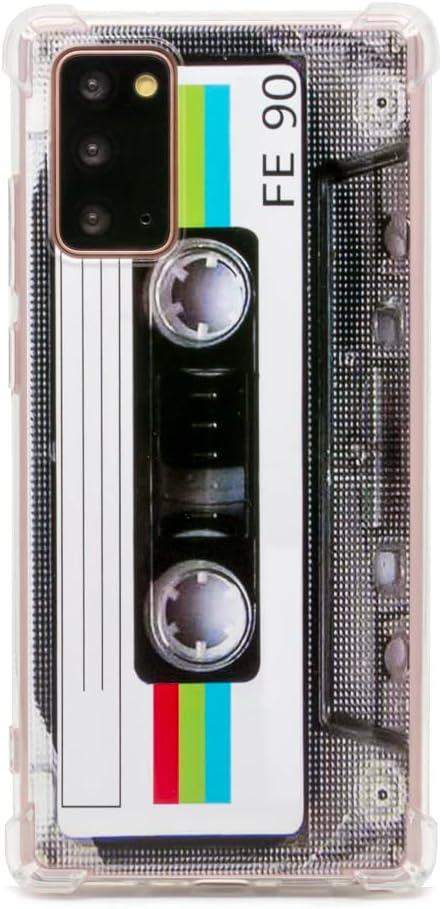 Case for Galaxy Note 20 with Reinforced Corners TPU Soft Bumper Retro Cassette Tape Case Compatible with Samsung Galaxy Note 20