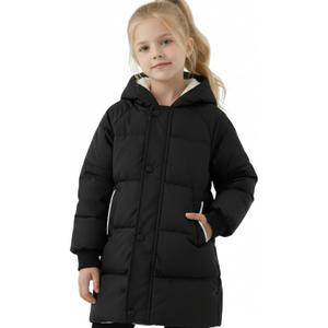 PATPAT Girls Puffer Jacket Size 4-8 Years Hooded Heavyweight Padded Winter Coat Medium Length Quilted Outwear for Little Kids