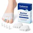 Upgraded Toe Separators & Toe Spacers for Women and Men - Podiatrist Recommended, Bunion Corrector, Foot Alignment and Pain Relief(1 Pair) (White)