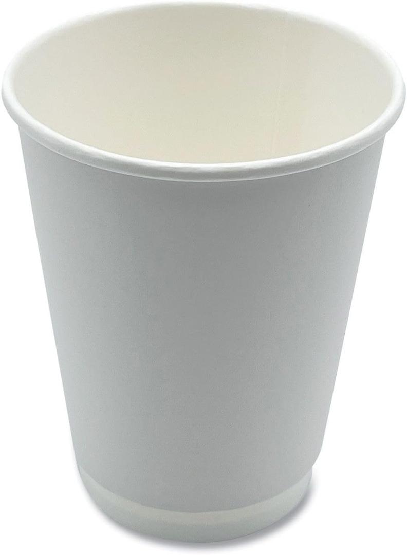 Boardwalk Paper Hot Cups, Double-Walled, 12 oz, White, 500/Carton