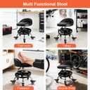 FLOLXNB Garage Mechanic Stool with Storage Tray,Low Height Rolling Shop Stools, Rolling Mechanics Seat Chair Height Adjustable, Rolling Shop Chair, Work Stool Creeper Seat (Style 1)