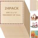 Adrattnay Basswood Sheets 3mm - 1/8 x 12 x 12 inch, 24pcs Square Laser Basswood Plywood for Laser Cutting & Engraving DIY Crafts, Wood Burning, Painting, Architectural Model Building (24PACK)