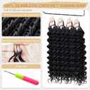 Human Crochet Hair for Black Women 18inch 120g Pre Separated 100 Strands Deep Wave Feather Crochet Human Hair Lightweight & No Itch, Invisible Knots, Easy Install Boho Crochet Hair,Beginner Friendly