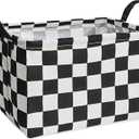 Rectangular Storage Basket Collapsible Organizer Bin Waterproof Toy Box for Organizing Home/Dorm/Kitchen/Pet/Office/Closet/Shelf/Gift Baskets (Racing Flag)