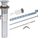 EZ-FLO Pop-Up Lavatory Sink Drain Assembly, Brass Body with Chrome-Plated Finish, 22-Gauge Tailpiece, 10901