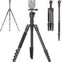 NearStream Camera Tripod Stand with 360 Ball Head Detachable, Adjustable Height 21" to 72", 9 lbs Load, Foldable Aluminum Heavy Duty Tripod/Monopod for Camera/DSLR