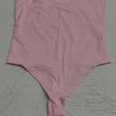 SUUKSESS Women Sexy Square Neck Thong Bodysuit Backless Cami Bodysuit Top (Size Large, Baby Powder)