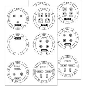 12 Pcs Stove Dials Sticker for Burner Cook Top Hob Cooker Top Oven Replacement Adhesive knob Symbols Electric Range Knob Kit Decals for Identify The Burners (Black)