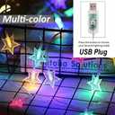 Solhice 40ft Color Changing Star String Lights for Bedroom 120 LEDs, Indoor Hanging Fairy Lights USB Powered, Starry Lights with Remote, Bunk Bed Lights for Kids Room