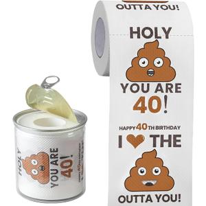 Can-shaped Packaging - 40th Birthday Gifts for Men Him Women Her Toilet Roll Paper - 40th Birthday Decorations, Party Supplies Favors - 40 Years Old Funny Gag Gift Ideas, Bday Present for Friends