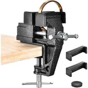 Table Vice Mini Jeweler Table Clamps 2 Inch Portable Work Bench Vise Tool With Rubber Clamp, Cast Steel Hobby Vise for Woodworking,Craft Repair,Golf Grip,Electronics Welding,Model Building