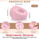 Realspring 9 Pcs Inflatable Bean Bag Chair, Air Pump,Pink