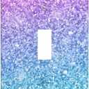 Light Switch Cover Pink Blue Glitter Wall Plates 1-Gang Single Toggle 4.5 X 2.76 Inch 1 Pack