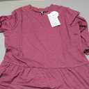 CiCiBird Women's 3/4 Ruffle Sleeve Babydoll Top Loose Peplum Crewneck Tunic 2025 Fashion Casual Shirt, Size S