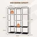 Wardrobe ClosetPortable Closets for Hanging Clothes,Free Standing Clothes Rack with Cover & 3 Hanging rods & 6 Storage Shelves & 2 Side Pockets (3 Row - 49"Wide, Black)