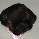 Ucubb Black Mixed Brown Wig for Black Women 14 Inch Short Wavy Hair Wigs Curly Bob Wig with Bangs Wigs Shoulder Length Wigs for Black Women Bob Style Synthetic Heat Resistant