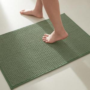 TYUU Bathroom Rugs Non Slip Washable, Super Absorbent Thin Bath Mat Small Quick Dry Low Pile Bathroom Rug, Sage Green 20"x30"