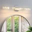 Bathroom Light Fixtures Over Mirror, 32 Inch Brushed Nickel Vanity Lights for Bathroom, 24W Dimmable LED Modern Vanity Lighting Fixtures for Living Room Paintings 3000K