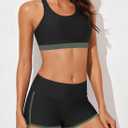 Aleumdr Womens Athletic 3 Piece Tankini Swimsuits with Shorts Swim Tank Tops with Sports Bra and Boyshorts Bathing Suits (M)