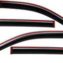 Lightronic Extra Durable Clip-on in-Channel Auto Vent Window Visor, Fit 2021-2025 Cadillac Escalade ESV, Chevrolet Suburban, GMC Yukon XL, UV-Protect Rain Guard, Original Wind Deflector, Smoke, 4Pcs